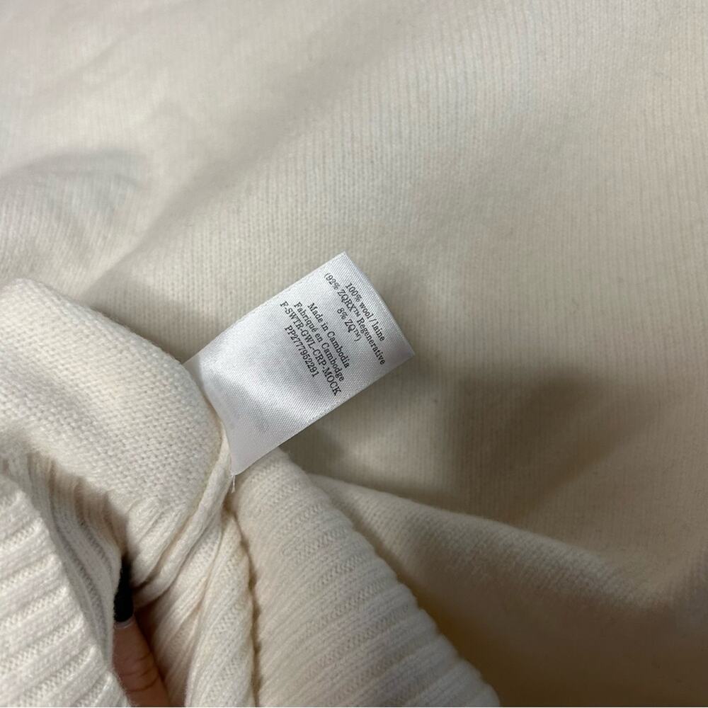 Everlane Good Merino Wool Mockneck Sweater Old Money Cream White NWT Size XS - Picture 7 of 7